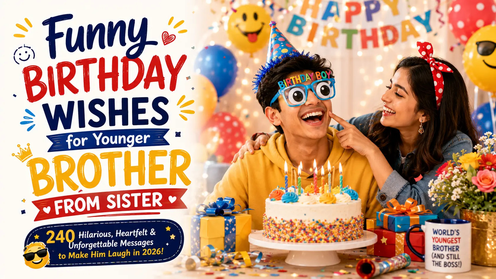 funny birthday wishes for younger brother from sister